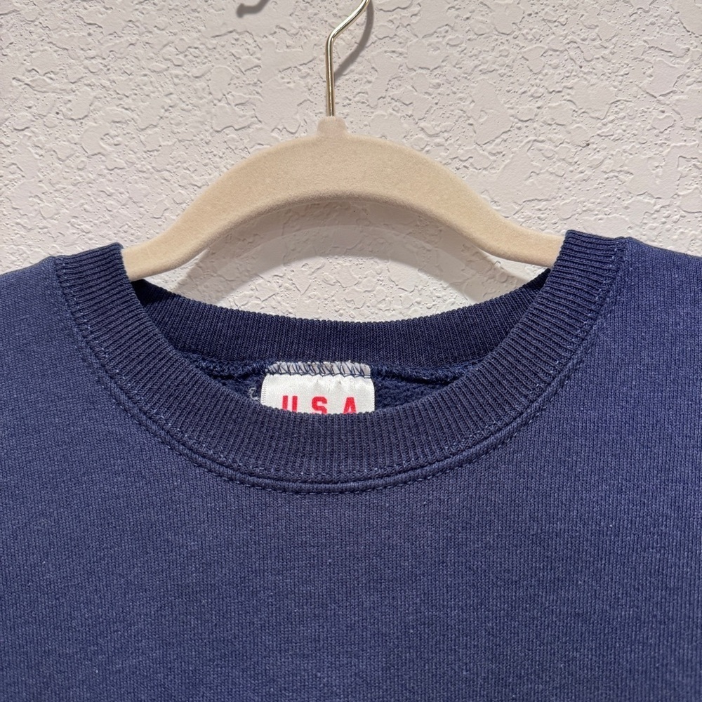 Vintage 80s 90s Olympics USA Crewneck Sweater Embroidered Classic Navy Sz M - Picture 3 of 9